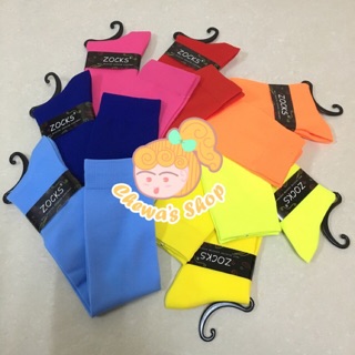 ถุงเท้ายาวแฟชั่น (สีพื้น)