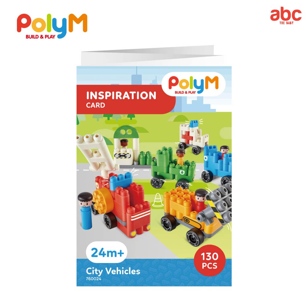 poly-m-ของเล่นตัวต่อ-ชุดต่อรถ-5-แบบ-city-vehicles-130-pcs-สำหรับเด็ก-24-เดือนขึ้นไป