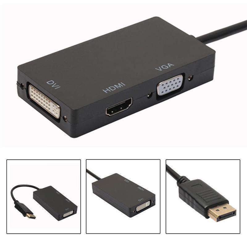 DisplayPort HUB DP to HDMI VGA DVI Converter 3 in1 Adapter 4K*2K Cable
