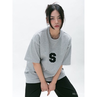 การออกแบบเดิมแบรนด์น้ำหลวมเฉพาะเสื้อยืดพิมพ์คอกลมเสื้อสวมหัวจดหมายแขนสั้นด้านบนถนนฤดูร้อนSH5784