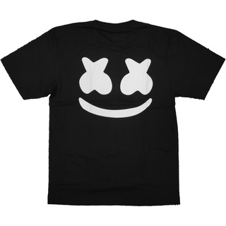 NEW  Marshmello  เสื้อยืด คอกลม แขนสั้น แฟชั่น มาชเมลโล่ ยิ้ม smile ฮาโลวีน Halloween unisexT-shirt