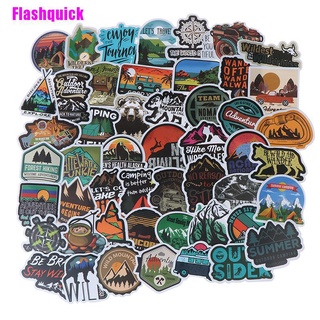 [Flashquick] สติ๊กเกอร์ 50 ชิ้นสําหรับตั้งแคมป์กีตาร์กิจกรรมกลางแจ้งกระเป๋าเดินทางแล็ปท็อป