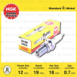 NGK Standard ขั้ว Nickel D8EA 1 หัว ใช้สำหรับมอเตอร์ไซค์ Stallions Centaur 250, BMW F650, Suzuki GSX-R650, GPX Legend150