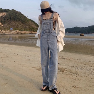 Manyjeans  Overalls เอี๊ยมกางเกงยีนส์ขายาวเอวสูง(สินค้าพร้อมส่งในไทย)