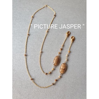 สายคล้องแมส หินนำโชค011 "PICTUERJASPER" พิคเจอร์แจสเปอร์