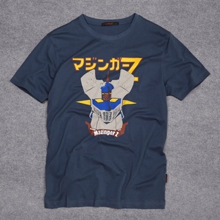 [S-5XL]『Classic All-match』เสื้อยืดแขนสั้น พิมพ์ลายกราฟฟิคอนิเมะ Mazinger Z In Dark Blue