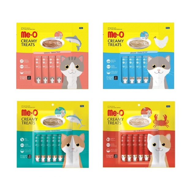 ภาพหน้าปกสินค้าขนมแมวเลีย Meo มีโอ แบบแพค 20 ซอง จากร้าน mummumpetfood บน Shopee