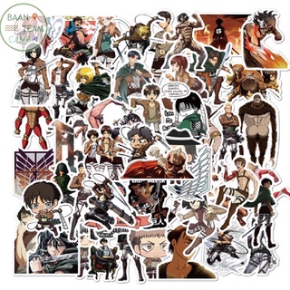 สติ๊กเกอร์ Attack on titan 80 ผ่าพิภพไททัน 50 ชิ้น ไททัน Titan ตกแต่ง กระเป๋า สติ้กเกอร์ รูปภาพ สมุด หนังสือ รูปวาด รูป