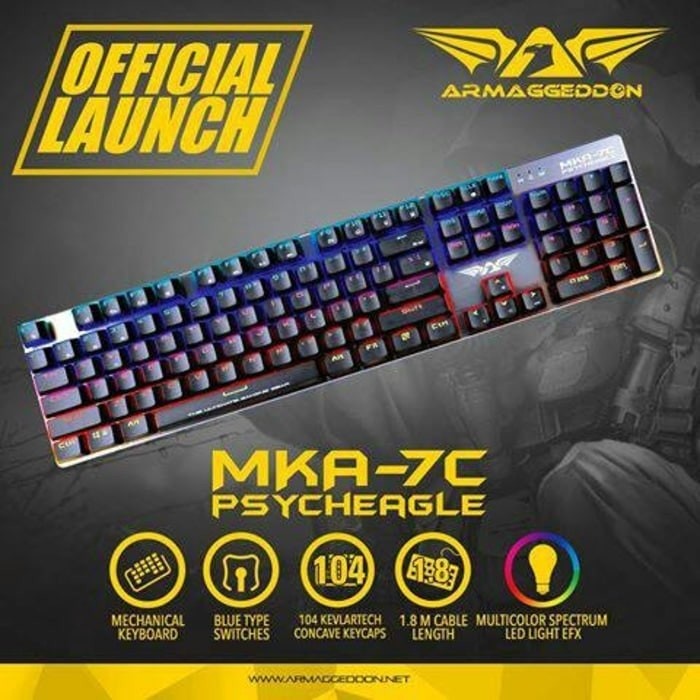 Armagedon MKA 7C คีย์บอร์ดเกมมิ่ง สีดํา/สีขาว | Shopee Thailand