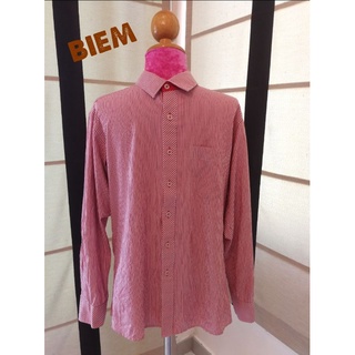 BIME Brand_2nd hand เสื้อเชิ้ตแขนยาวผ้าฝ้าย​100​% แท้มือสองกระสอบนำเข้า​ SIZE L