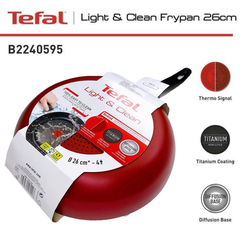 กระทะเทฟล่อนtefal-กระทะทรงลึก-tefalกระทะ-เคลือบกันติดtitanium-non-stick-tefal-light-amp-clean-ขนาด-26-ซ-ม-ลึก-7-ซม