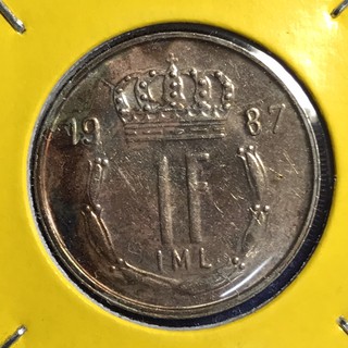No.14492 ปี1987 LUXEMBOURG 1 FRANC เหรียญเก่า เหรียญต่างประเทศ เหรียญสะสม เหรียญหายาก ราคาถูก