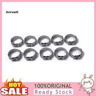 ARE.qcwx_10Pcs Single Ear Stainless Steel Hydraulic Hose Fuel Air Pipe Clamps O-Clips