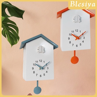 [BLESIYA] Cuckoo Wall Clock Birdhouse Decorative Hanging Clock, Natural Bird Voices Telling Time Pendulum Clocks Wall Art Decor for Living Room Kitchen Office