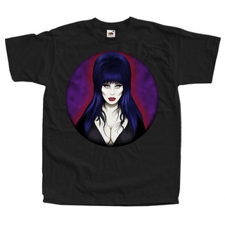 T-shirt  Elvira: เสื้อยืด ลายโปสเตอร์ภาพยนตร์ Mistress Of The Dark V7 สีดําS-5XL