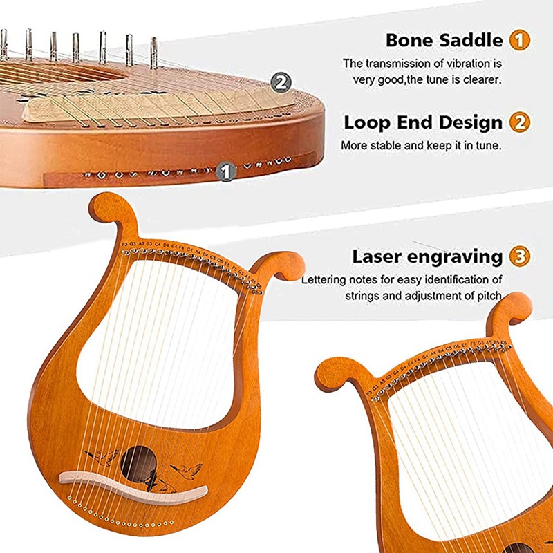 สัญลักษณ์ไวโอลิน-lyre-harp-19-string-19-string-สําหรับผู้เริ่มต้นเล่นเพลง