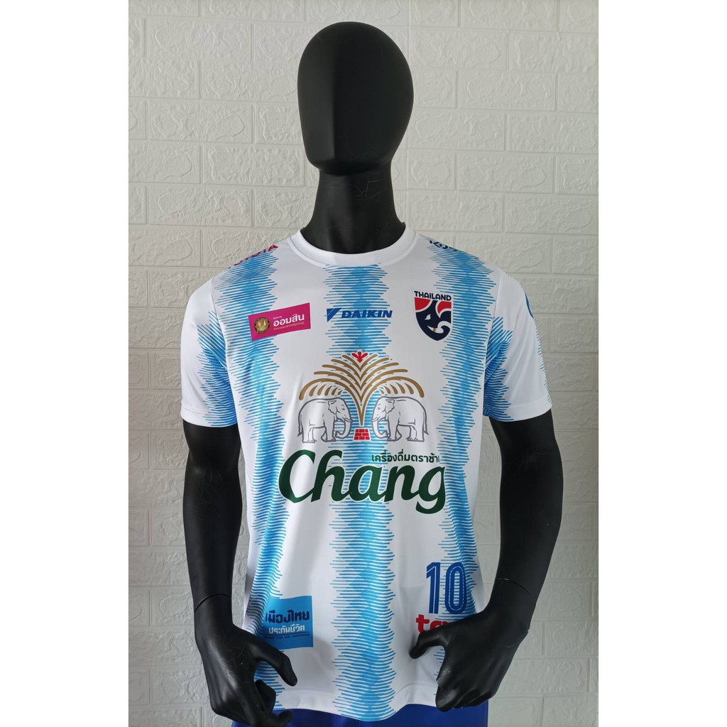 เสื้อซ้อมฟุตบอลทีมชาติไทย-พิมพ์ลายทั้งตัว-สีขาว-ร้านบอลไทย-ballthaifc-sport