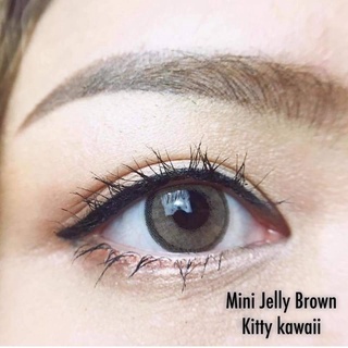 mini Jelly Brown (1) Kitty Kawaii มินิ น้ำตาล สีน้ำตาล โทนสุภาพ คอนแทคเลนส์ Contact Lens ค่าสายตา สายตาสั้น แฟชั่น สายตา