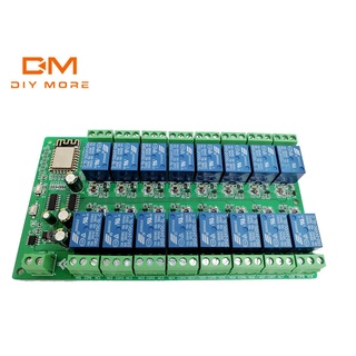 DIYMORE DC 5V 12V 24V Esp8266 Wifi 16 ช่องโมดูลรีเลย์ Esp-12F บอร์ดเสริมพัฒนาการ บอร์ดพัฒนาโมดูลรีเลย์ 16 ช่อง