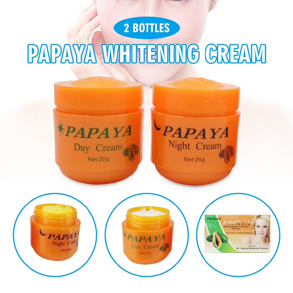 2-bottles-papaya-whitening-cream-day-amp-night-anti-freckle-nourishing-skin