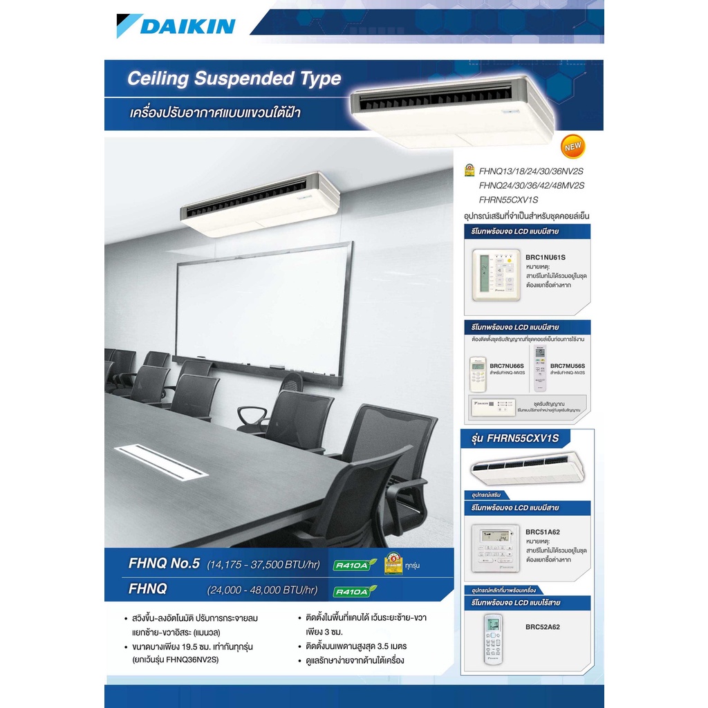 แอร์แขวนไดกิ้น-daikin-รุ่น-fhnq-m-รีโมทไร้สาย-แอร์แขวนใต้ฝ้า-เหมาะกับร้านค้า-สำนักงาน