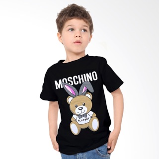 Moschino KIDS S &amp; M สีดํา สีขาว สําหรับเด็ก | เสื้อยืด พิมพ์ลายการ์ตูน TUMBLR TEE DISNEY BERSHKA BEAR สําหรับเด็ก