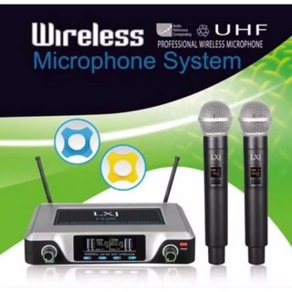 ไมค์โครโฟนไร้สาย ไมค์ลอยคู่ UHF wireless microphone dual channal professional พร้อมกระเป๋าหิ้ว (.รุ่นใหม่ล่าสุด)LX200
