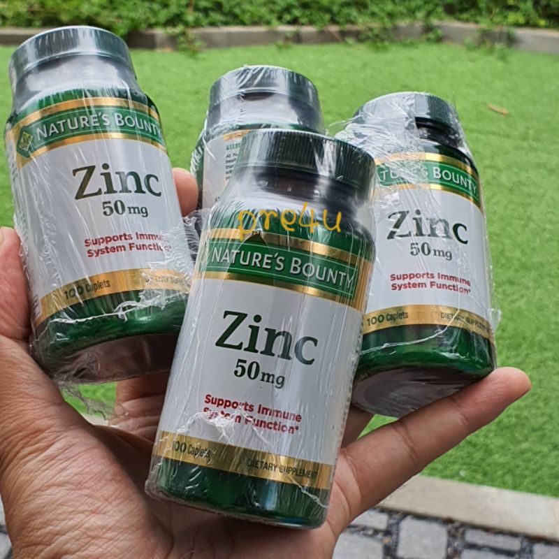 ภาพหน้าปกสินค้าพร้อมส่ง Nature's Bounty Zinc 50 mg. (มี 2 ขนาด : 100 และ 400 เม็ด) จากร้าน pre4u2 บน Shopee