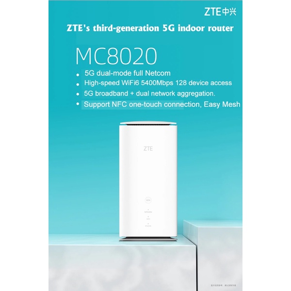 ภาพสินค้า️ ZTE 5G Indoor CPE รุ่น MC8020 Gen3 WiFi 6 SIM Router เราท์เตอร์ ซิมการ์ด ไวไฟ 2.4/5Ghz รองรับ 5G/4G/ จากร้าน landh.shop บน Shopee ภาพที่ 1