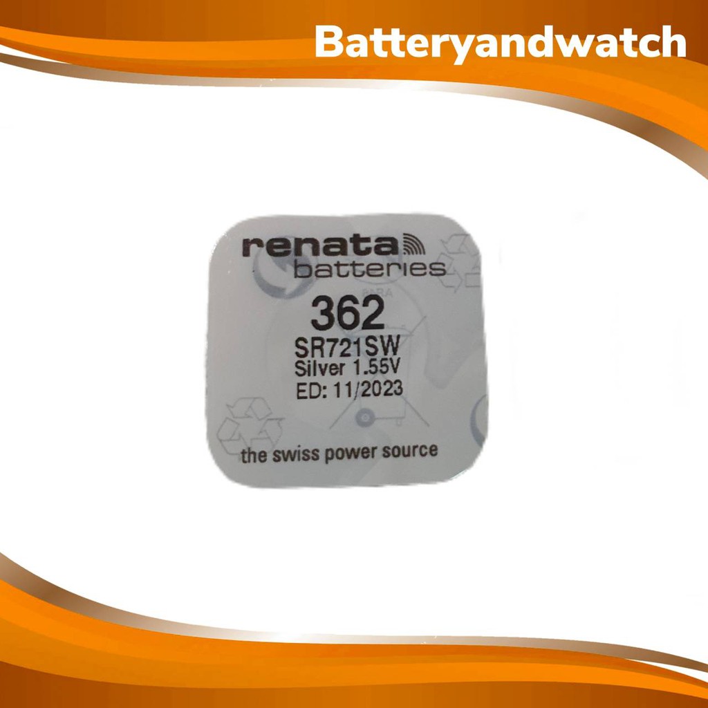 ถ่านกระดุม ถ่านนาฬิกา แพ็ค 1 เม็ด Renata 362 เทียบเท่าเบอร์ SR721SW 1 ...