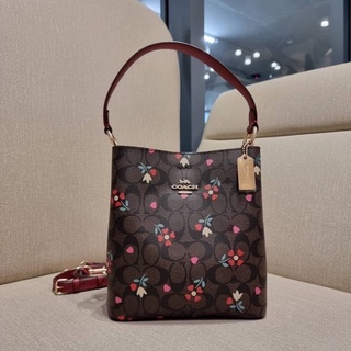 COACH C7975 SMALL TOWN BUCKET BAG WITH HEART PETAL PRINT