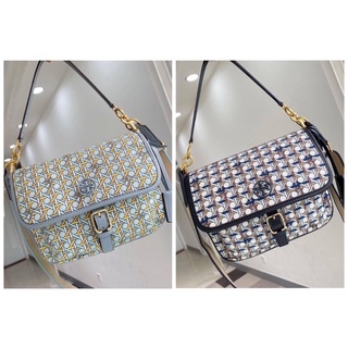 แท้💯 outlet Tory Piper Printed Crossbody 80486 กระเป๋าถือ สะพายข้างหรือ Crossbody ได้ วัสดุผ้า nylon