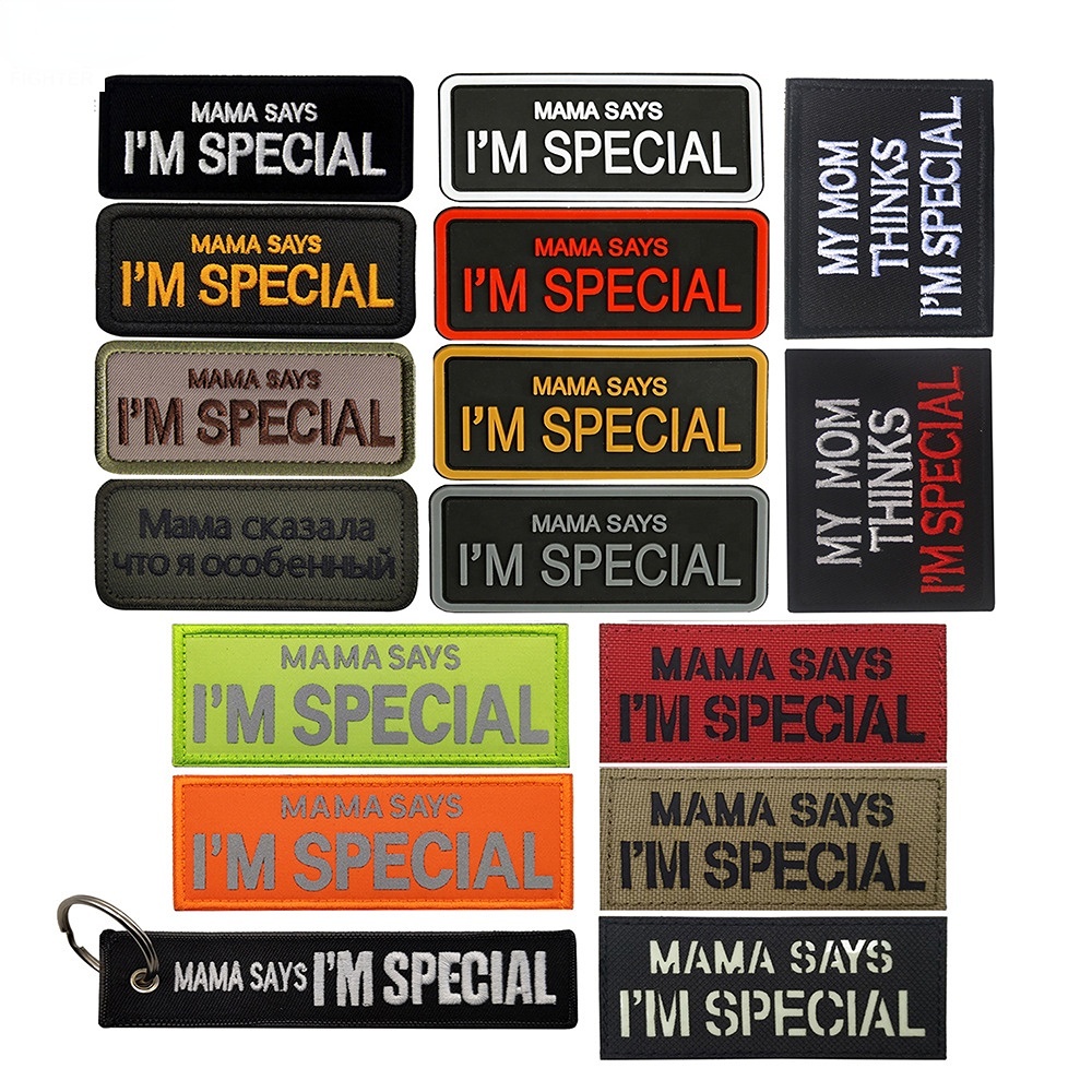 แผ่นแพทช์ยาง-ปักลาย-mama-says-im-special-สไตล์ทหาร-สําหรับตกแต่งเสื้อผ้า