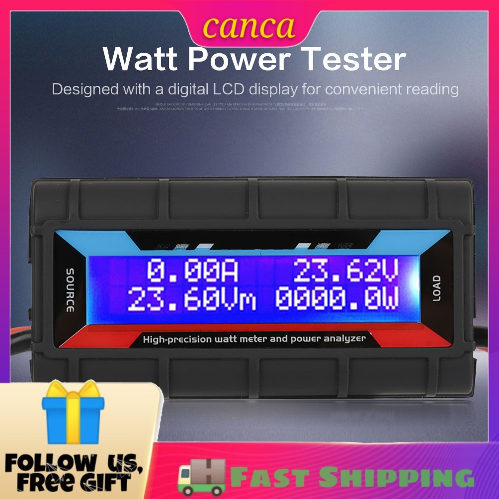 ready-stock-digital-lcd-rc-high-precision-watt-meter-power-volt-amp-dc-analyzer-4-8-60v-130a