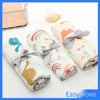 ผ้าห่อตัวเด็กแรกเกิด มัสลินคอตตอน 100% ขนาด 120*120 cm ผ้าอ้อมเด็ก Muslin Baby towel