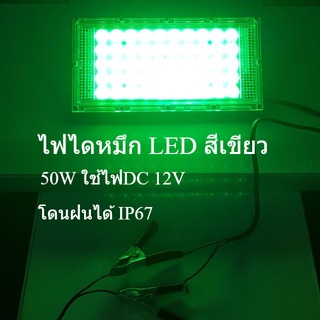 ไฟไดหมึก ตกหมึก ไฟตกปลา ไฟสปอตไลต์ ไฟDC 12V ขนาด21x10x2cm ไฟตกหมึก ไฟล่อหมึก สปอร์ตไลท์ แสงเขียว LED 50วัตต์ Flood light