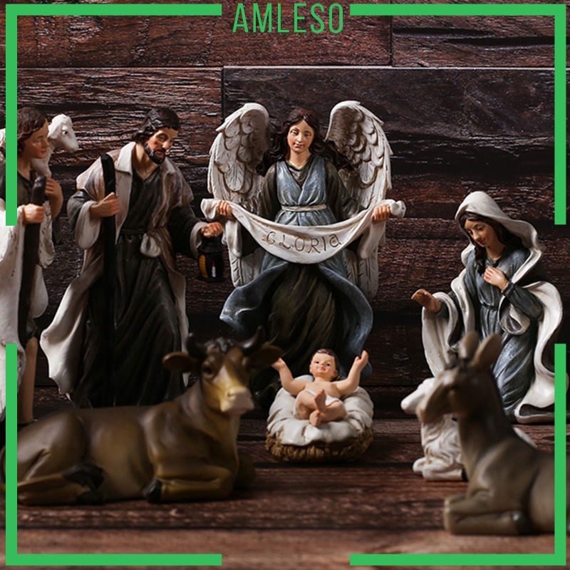 amleso-ชุดฟิกเกอร์-nativity-set-ขนาดเล็กสําหรับตกแต่งวันคริสต์มาส-12-ชิ้น