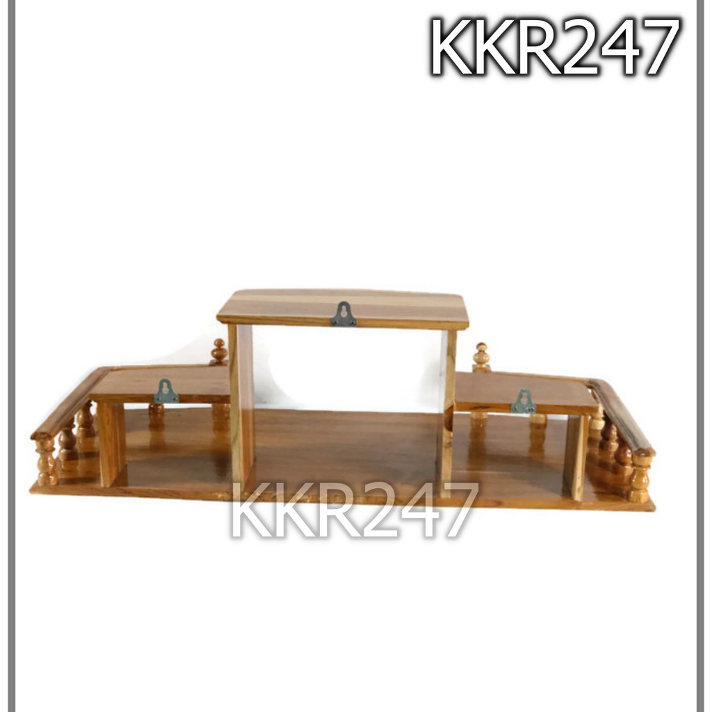 kkr247-หิ้งพระไม้สักทองติดผนัง-หิ้ง-ชั้นวางพระ-ทรงโมเดิร์น-ขนาด-80-38-ซม-สีเคลือบ-ราคาส่ง