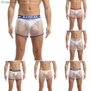 Men Briefs Mens PVC See through Beach Low waist Transparent Bulge pouch Trunks Lingerie Underpants Casual Sexy