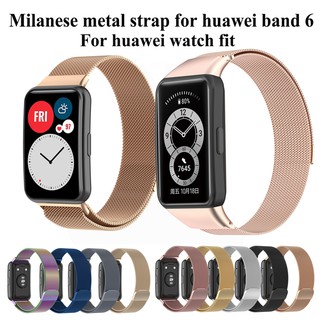 สินค้า HUAWEI Band 6 อุปกรณ์สวมใส่ สายนาฬิกา ฟิล์มกันรอยหน้าจอ for huawei watch fit สายสแตนเลส huawei band 6 smart band สาย