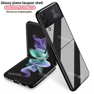 เคสโทรศัพท์มือถือแบบแข็ง บางมาก กันกระแทก ลายเปียโน สีวาว หรูหรา สําหรับ Samsung Galaxy Z Flip 4 Flip4 3 ZFlip4 5g