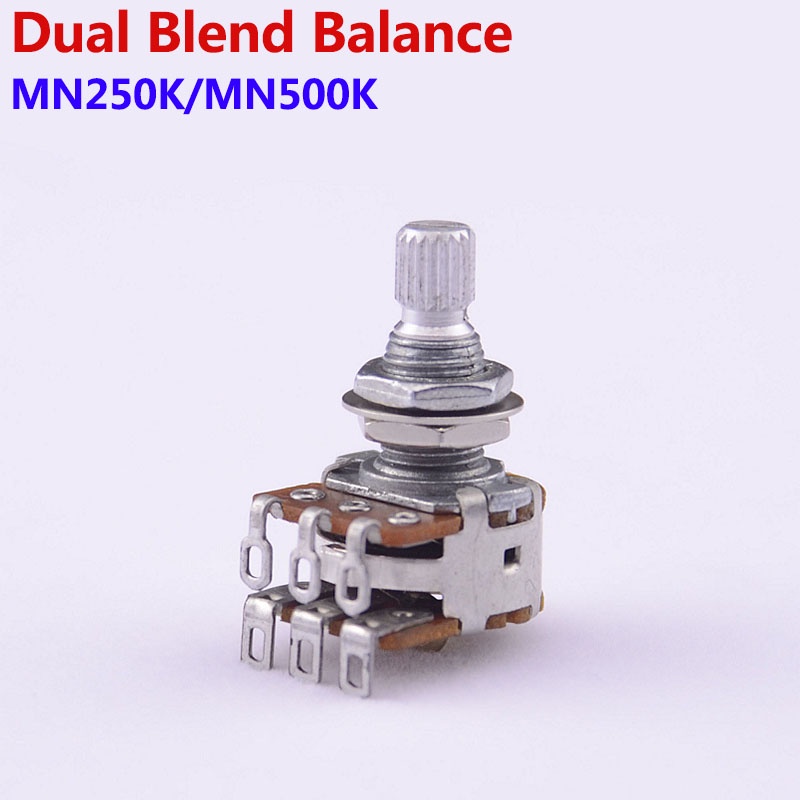 Musiclily Potentiometer (2er-Set) – MN250K Dual Balance Poti Für E-Gitarre & Bass – Alu-Gehäuse