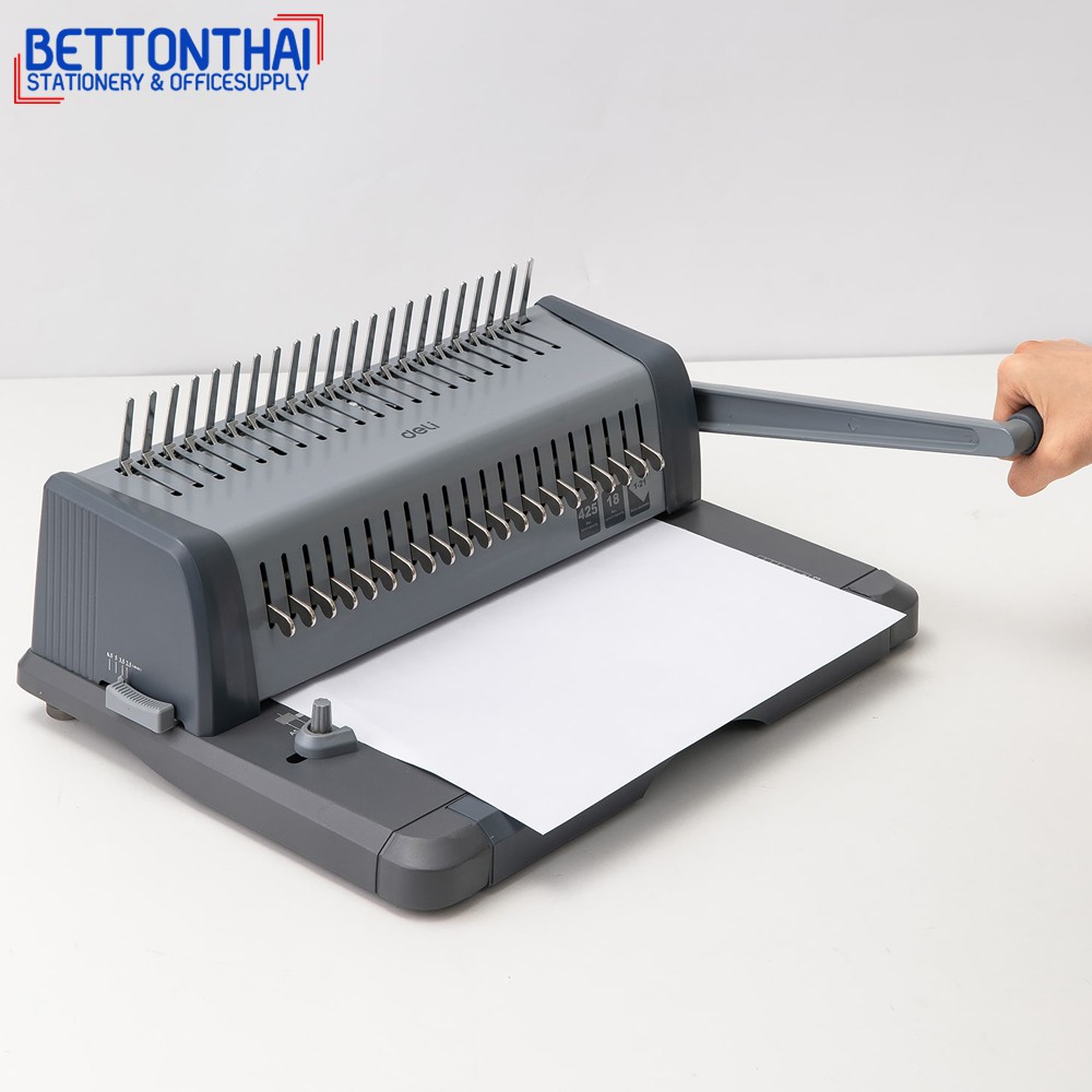 deli-3873-binding-machine-เครื่องเจาะกระดาษและเข้าเล่มเอกสาร-a4-สันกระดูกงู-รับประกัน1ปี-เครื่องเข้าเล่ม-office