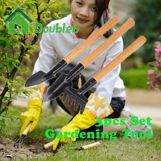 เครื่องมือทําสวนคราดพลั่วคราดขนาดเล็ก 3 ชิ้น