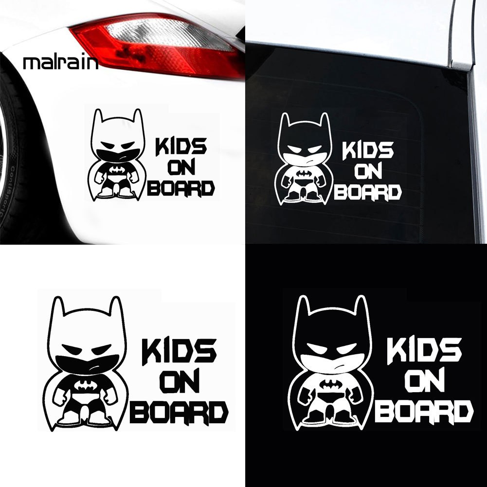 ภาพหน้าปกสินค้าMal สติกเกอร์สะท้อนแสง รูปแบทแมน Kids on Board สำหรับตกแต่งรถยนต์