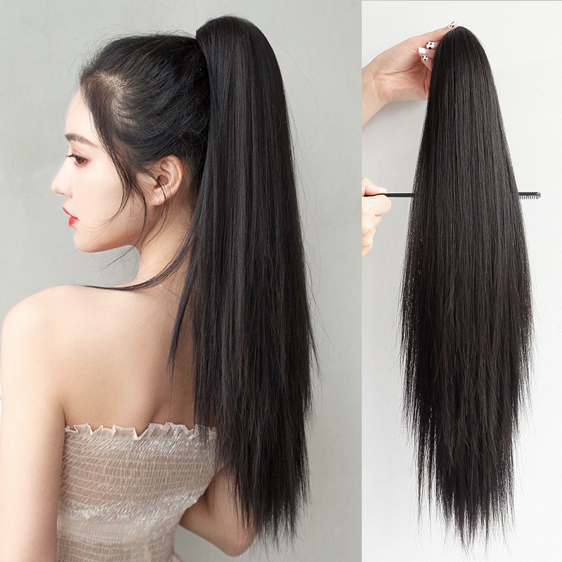 พร้อมส่ง-แฮร์พีช-หางม้า-สไตล์เกาหลี-ผมยาวตรง-45cm-สไตล์กิ๊บ