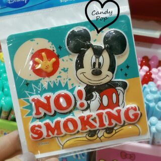 สติ๊กเกอร์ No Smoking  Micky Mouse  แบบ3D