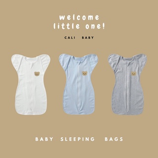 🧸🧸CALI​ -​NEW​BORN​ SLEEPING​ BAG ถุงนอน ห่อตัวกันสะดุ้ง ปักหมี 🐻