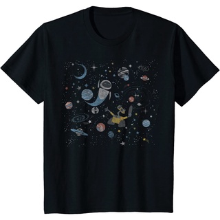 เสื้อยืด พิมพ์ลาย Disney Pixar Wall-E &amp; Eve In Space สําหรับผู้ชาย