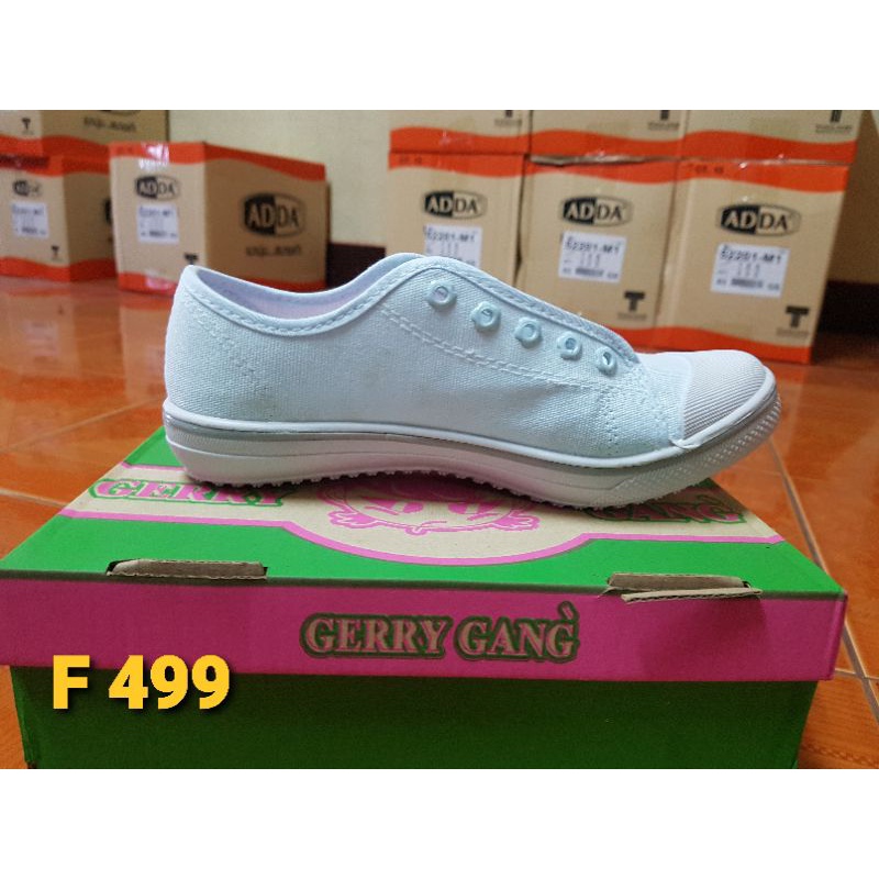 รองเท้านักเรียน-gerrygang-รองเท้าผ้าใบสีขาวผูกเชือกทรงผู้หญิงใส่เป็นรองเท้าพละได้ใส่เที่ยวได้